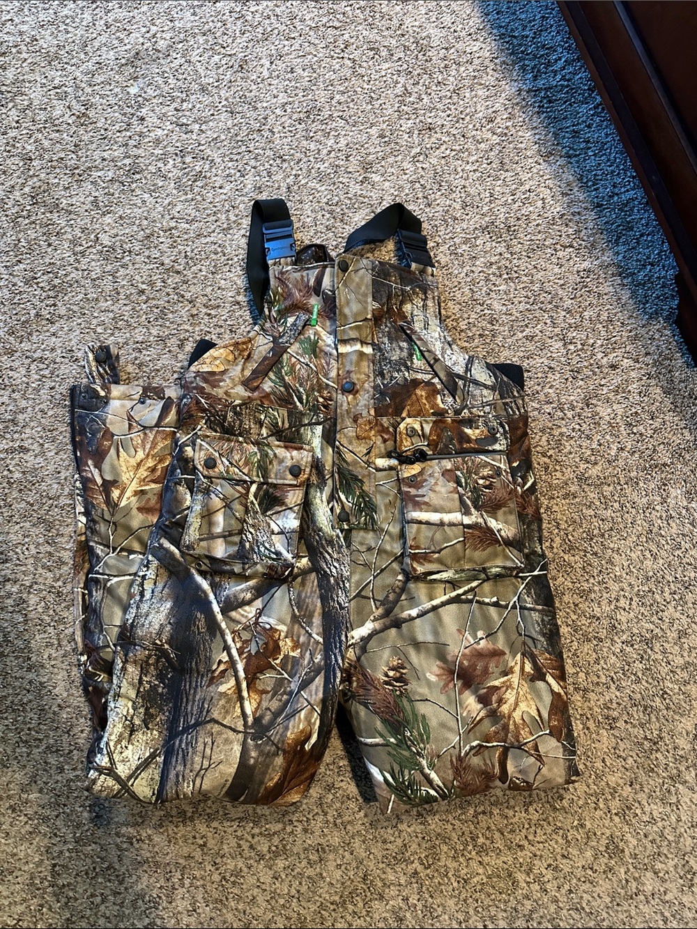 Remington Camo Hunting Bib Overalls in Brown and Green